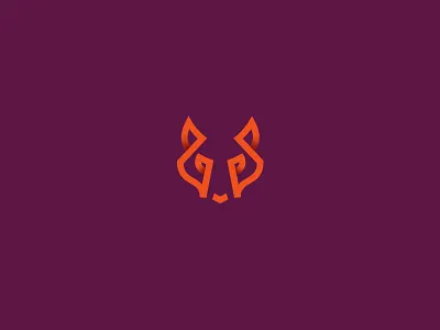 Wolf animal gradient illustration logo mark violet wolf