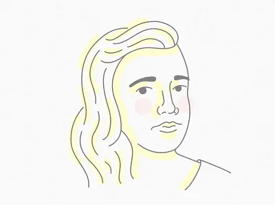 Self-Portrait blush drawing eyes face illustration line line art portrait yellow