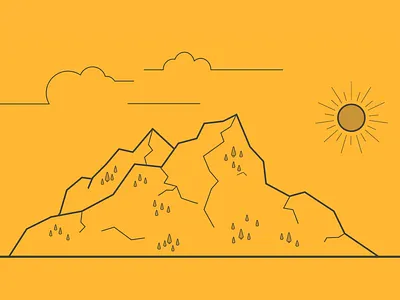 Portfolio Project Header - Scenery clouds header illustration mountain outline portfolio sketch sun trees web