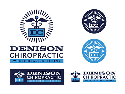 Denison Chiropractic badge blues branding logo medical standards