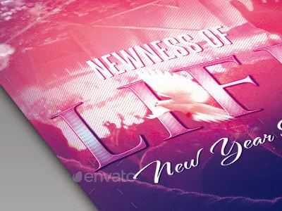 Newness of Life Bulletin Template modern new year bulletin photoshop program psd purple religious sermon sunday template youth