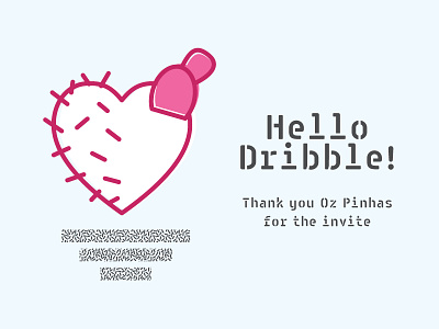 Hello Dribble cacti debut finalproject heart hello icon illustration thanks