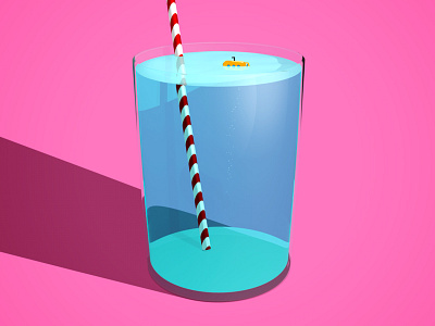 Tiny Sub Still cinema 4d cup drink pink sub submarine tiny water