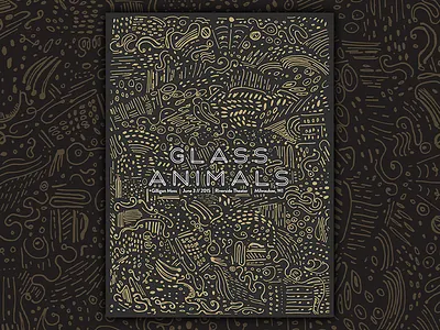 Glass Animals Gig Poster abstract catharsis drawing geometric gig poster illustration metallic music pattern poster print typography