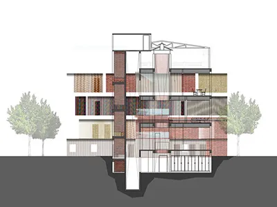 Process texture 2d architectural rendering collage photoshop section