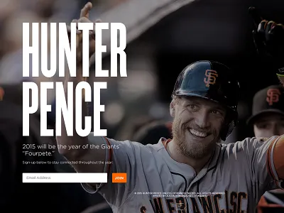 HunterPence.com Holding Page athlete logo brand branding hunter hunter pence logo pence professional athlete san francisco sfgiants