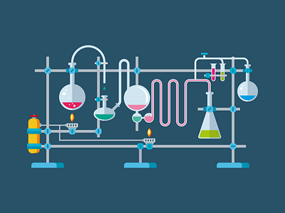 Chemical Laboratory Equipment chemical chemistry equipment flat illustration kit8 lab laboratory research science tube vector