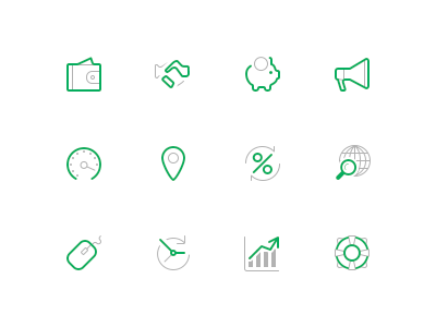 Business iconset business flat glyph icons solid