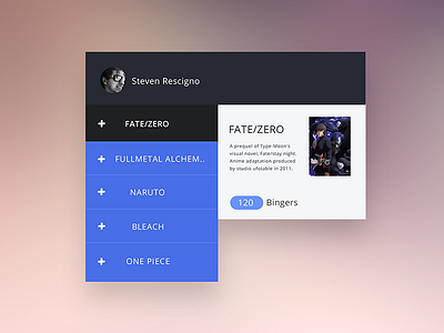 Bingeodex - Visual Web Application Design anime bingeodex srdesigns tracking tv shows ui design ux design web app