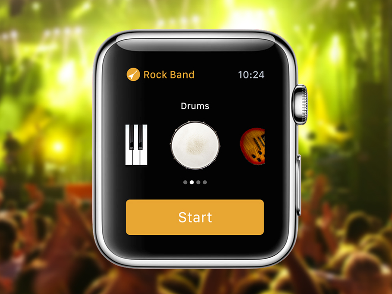 Apple Watch Rock Band Concept app apple band concept design icon instruments mobile music ui ux watch