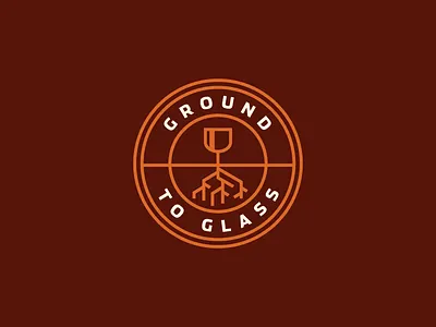 logo concept badge burnt food glass icon logo orange restaurant wine