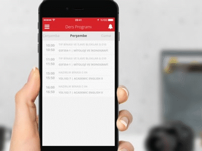 Başkent University Mobile APP - Lesson Time Table app interactions lesson mobile timetable ui university ux