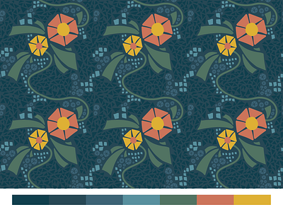 Funky Flower Pattern flowers pattern triangles