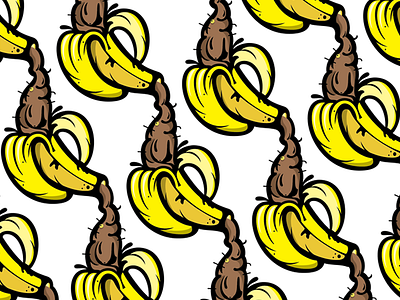 That Shit is Bananas - Pattern gross humor illustration pattern