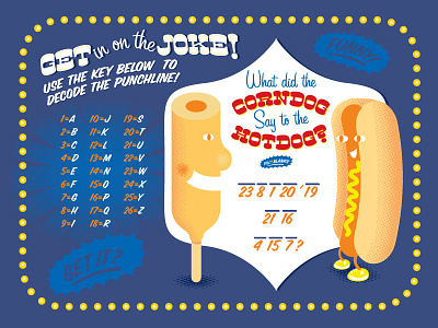 Hot Dog & Corny Dog corn dog hot dog illustration joke