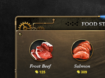 SteamPunk Game food game steampunk ui