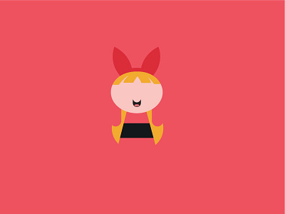 Blossoms flat illustration powerpuff girls