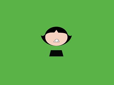 Buttercup flat illustration minimalist powerpuff girls