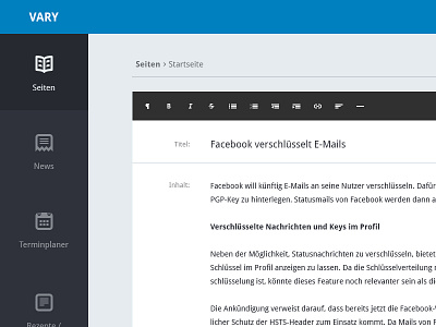 Vary - Simple CMS backend cms dashboard design ui web web design webdesign