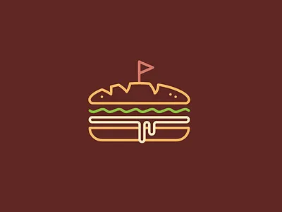 sammich bread cute flag illustration lettuce line sandwich