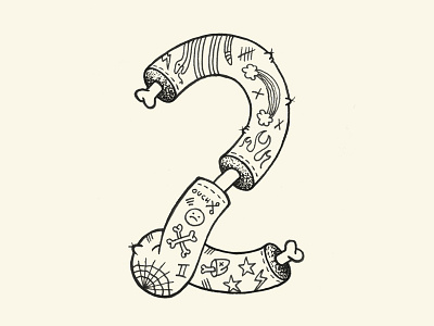 Doodle or Die - Day 2 - Two aiga bone doodle doodleordie doodleordiejune drawing flesh louisville number robby davis tattoos two