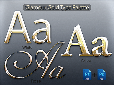 Real gold letter effect for Photoshop branding fashion fashiontv gold letter logo photoshop psd styles type typography