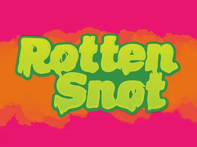 Rotten Snot boogers funny gross halftone kids logo rotten slime snot