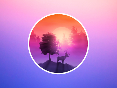 Deer In The Forest forest landscape trees vector дdeer