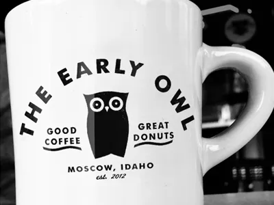 Early Owl Coffee Mug coffee donuts idaho moscow mug owl