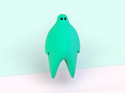 Phantom 3d branding character green logo model