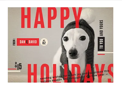 Holi-DaDa black dada happy holidays inspired modern art photo card red stationery typographic