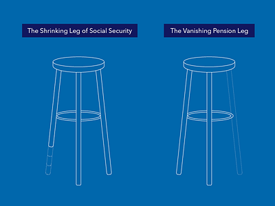 Retirement Stool finance illustration insurance line retirement stool vector