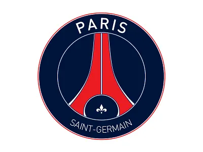 Paris Saint-Germain badge crest flat icon illustrator logo paris saint germain psg soccer sport sports