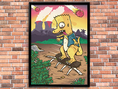 Bootleg Bart Contest bart bootleg bart dinosaur meteor simpsons skate vector