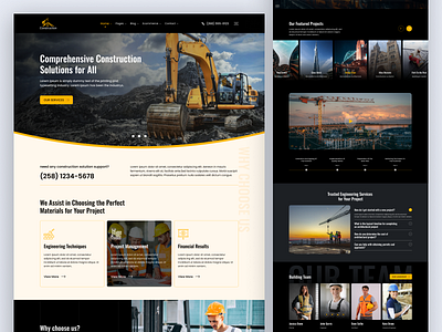 Construction Website agency website architect business company profile construction contractor corporate design develompent home home page house interface landing page property management real estate ui ux web design website