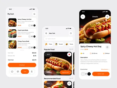 Food Delivery Mobile App delivery delivery app delivery service e commerce fast food food food delivery app mobile mobile app mobile app design mobile ui online food ordering popular restaurant shopping