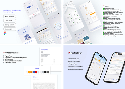 Islamic Prayer & Quran App UI Kit – Neumorphic Design app muslem pray quran ramezan ui