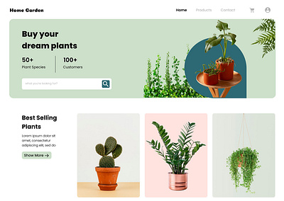 Plants E-Commerce Site Landing Page e commerce figma landing page photoshop plant ui ui design user experience user interface ux ux design web design website design