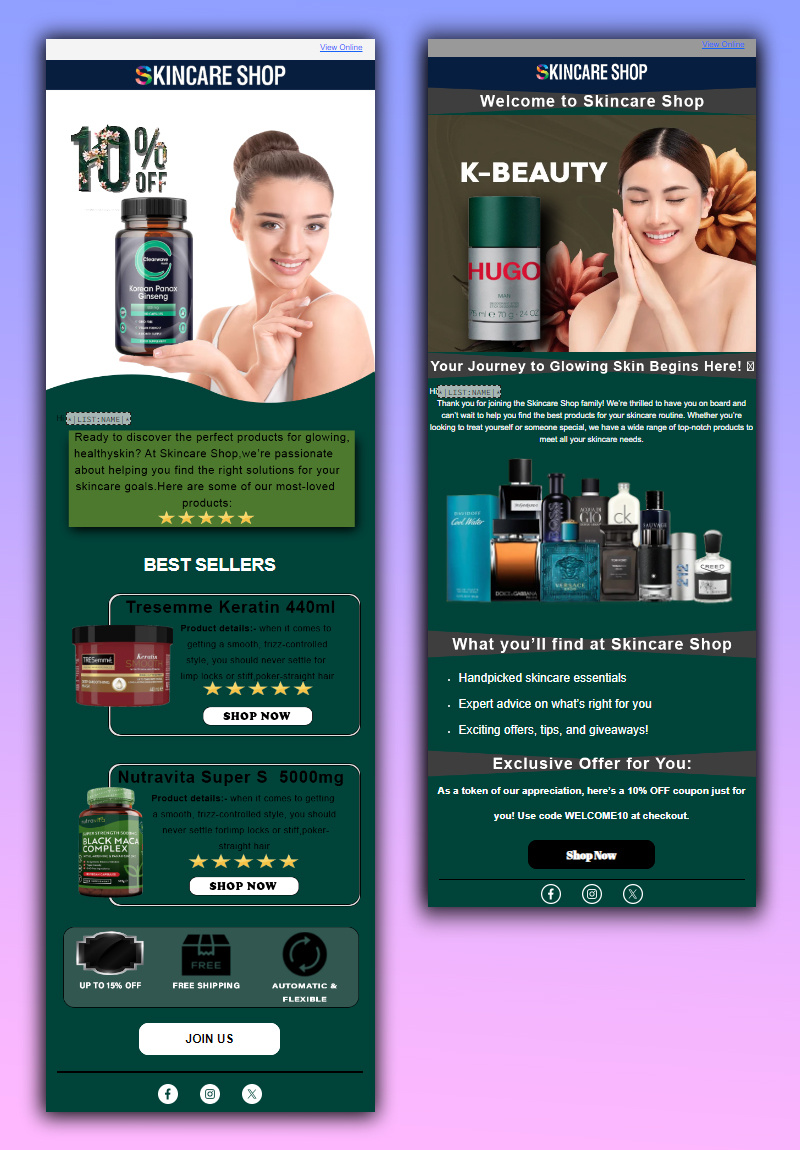 Example of Klaviyo Email Template Design 