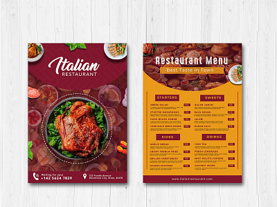 Professional Menu Flyer Design advertisement advertising annual report brand identity branding design graphic design identity illustration layout design leaflet logo menu menu design pasta restaurant branding restaurant menu retro ui vector