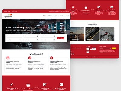 Airport Parking airport homepage landing page parking ui web design yellow