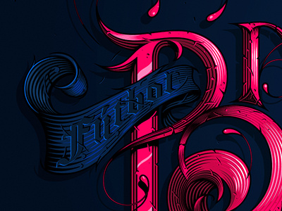B futbol lettering vector wip