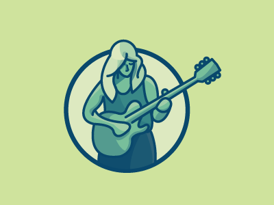Guitar Lady electric female green guitar illustration lady music musician rock rock star rockstar vector