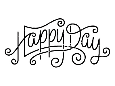 Happy Day curly custom happy day lettering