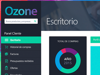Ozone - Dashboard aplication app dashboard design desktop e commerce flat plataform responsive simple web