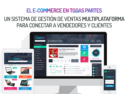 Ozone - Presentation aplication app design desktop e commerce flat plataform responsive simple web