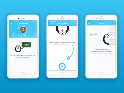 Empty states app empty illustration ios iphone mascot mobile penguin state ui user interface