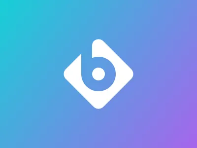 B b design logo mark rebound symbol