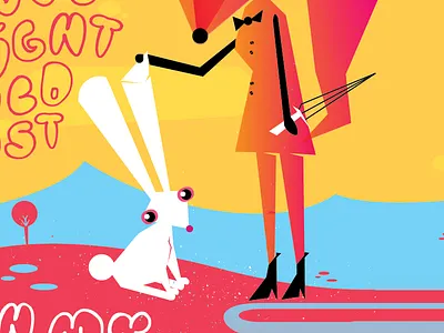 Sly Murder bunny fox illustration poster