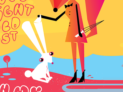 Sly Murder bunny fox illustration poster